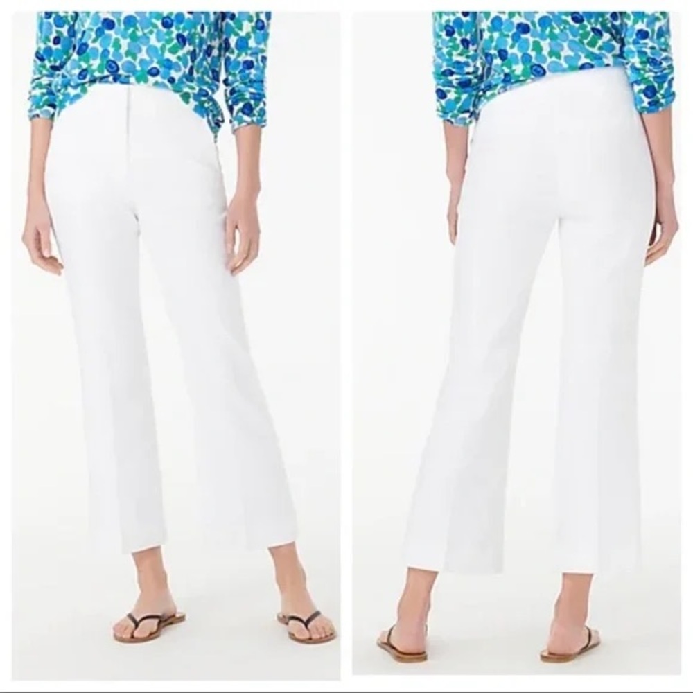 NWT J Crew Hayden Linen Kickout Crop White 20 - Picture 1 of 7